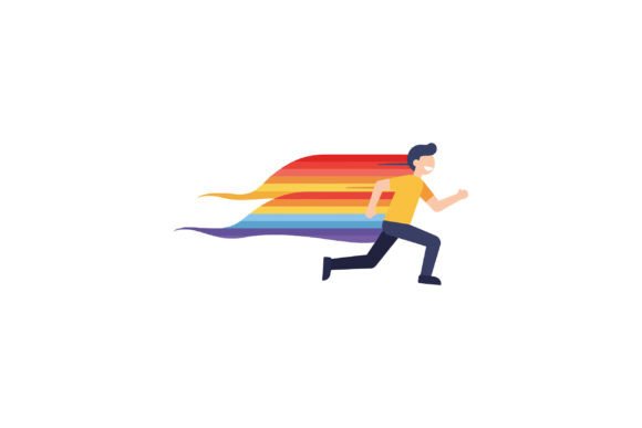 A Dynamic Figure Running with a Colorful: Capture Motion in Your Design