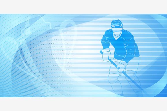 Capture the Thrill of the Game: The Man Playing Hockey on a Rink Vector