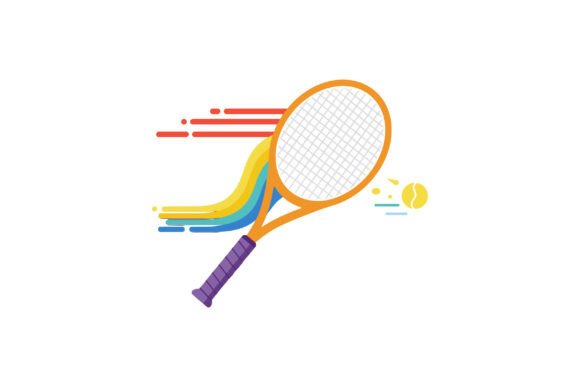 Capturing Speed: The Dynamic Tennis Racket with Colorful Moti