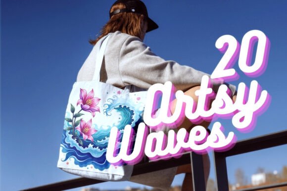 Dive into Creativity: The Artsy Waves Clip Art Set