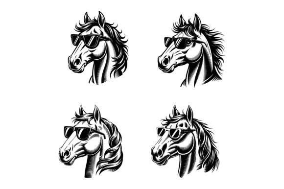 Dynamic Equestrian Design: High-quality Head Horse Vector Bundle