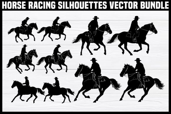 Dynamic Horse Racing Silhouette Bundle for Designers