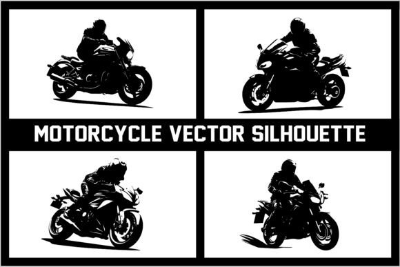 Dynamic Motorcycle Silhouette Bundle for Designers