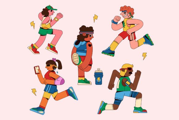 Dynamic Runner Asset Illustration: Energy in Design