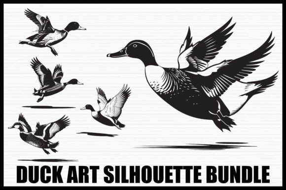 Flying Ducks Silhouette Vector Bundle: The Ultimate Waterfowl SVG Pack