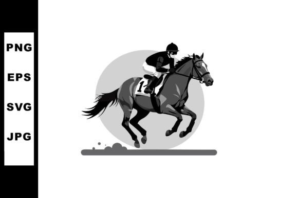 Horse Racing Jockey Riding Galloping Hor: Dynamic Design Assets