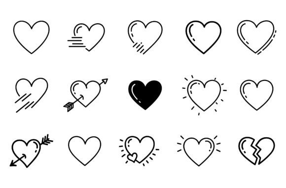 Minimal Heart Doodle SVG Bundle: Versatile Line Art for Modern Projects