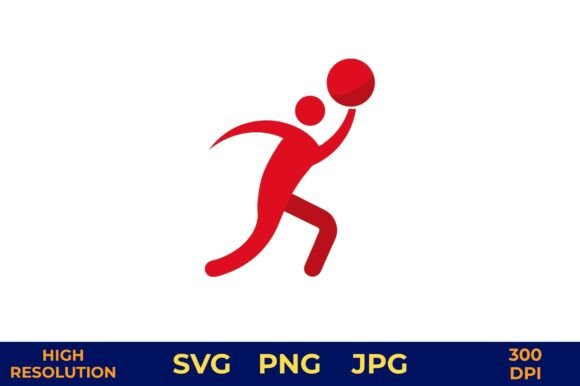 Red Shot Put Athlete Vector: Dynamic Design Asset for Action