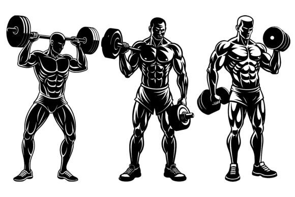 Strength in Silhouette: Mastering the Body Building Weight Lift Man Bundle