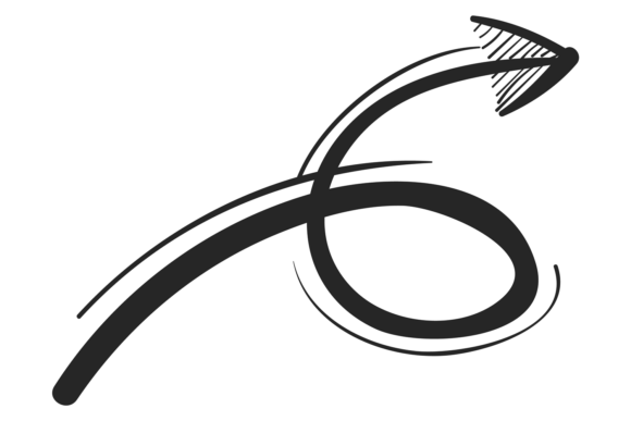 Swirl Arrow Doodle: A Spiral Ink Mark for Dynamic Design