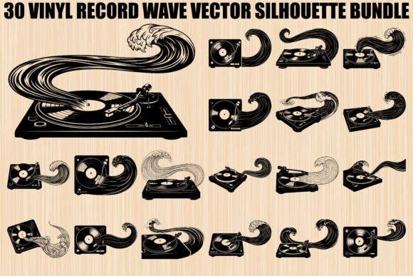 Vinyl Record Wave Silhouette Bundle: A Creative Fusion