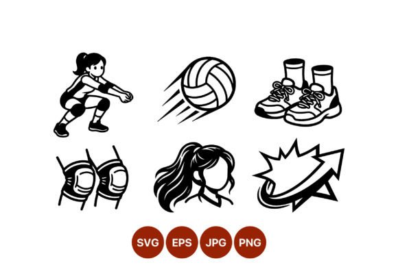 Volleyball Player Squatting Vector Art: A Designer's Asset