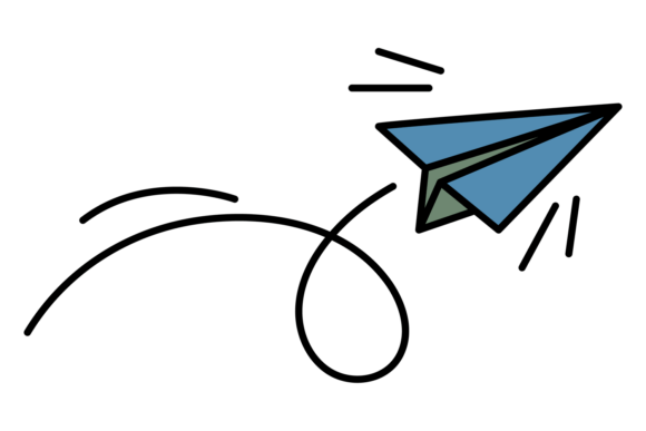 Where A Blue Paper Airplane is Flying Through Takes Your Projects
